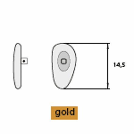 Bild von PVC-Pads mit Metalleinlage, gold, 14,5 mm, schraubbar, 10 Paar