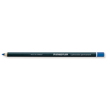 Bild von Lumocolor glasochrom, Holzgefasster Stift, wasserfest, Farbe: blau 2 Stück