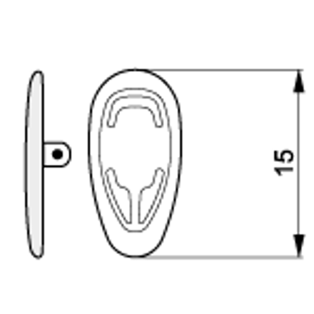 Bild von Silikon-Pads, "Ultra Slim", symmetrische Form, 15 mm, schraubbar, 20 Stück