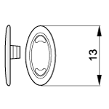 Picture of Polycarbonat-Hart-Pads, "Ultra Slim", symmetrisch, 13 mm, click-in, 20 Stück