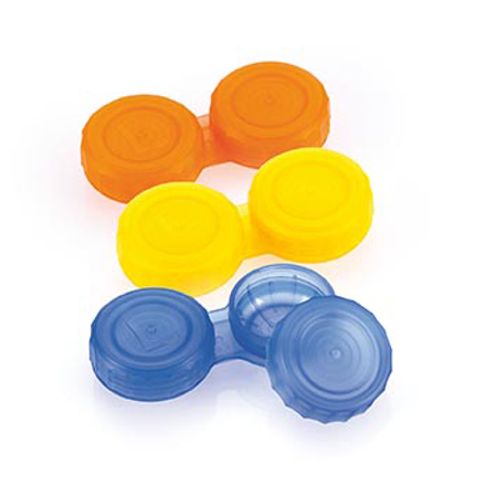 Picture of Kontaktlinsenbehälter, farbsortiert (orange, gelb und blau), 12 Stück