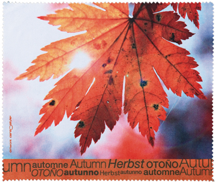 Bild von Mikrofasertuch 4-Jahreszeiten, Motiv "Herbstblatt ", 15 x 18 cm, 100 Stück
