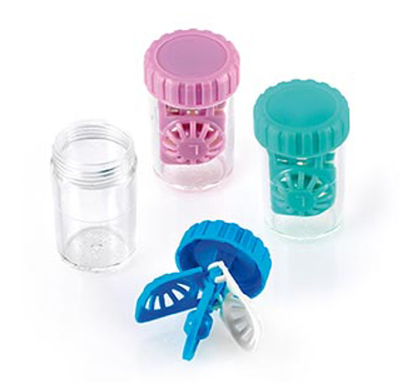 Picture of Kontaktlinsenbehälter "Fashion", farbsortiert (blau, rosa, grün), 6 Stück