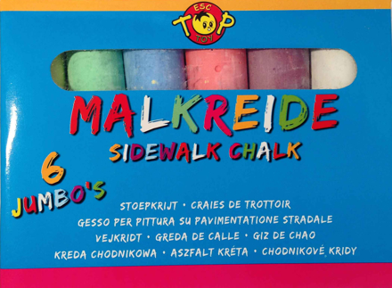 Picture of Straßenmalkreide, 6 Farben sortiert, 1 Packung