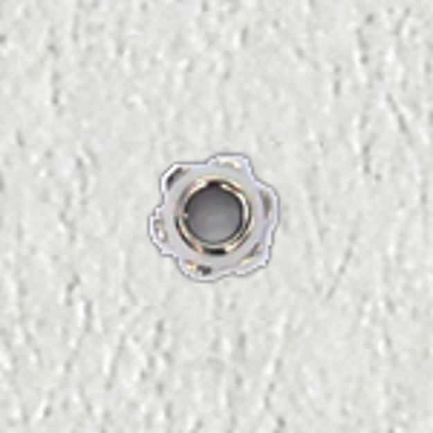 Bild von Sternhutmuttern, offen, Neusilber, M 1,4, Außen-Ø 2,50 mm, Höhe 2,0 mm, 20 Stück