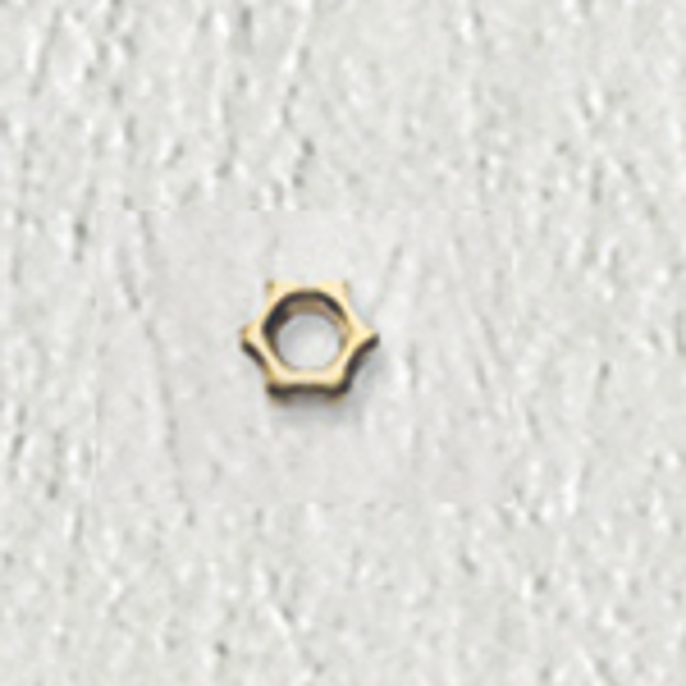 Bild von Sternmuttern, Neusilber, gold, M 1,4, Außen-Ø 2,50 mm, Höhe 1,00 mm, 40 Stück