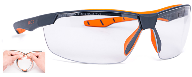 Schutzbrille dunkelgrau 12 Stück Arbeitsschutzbrille Augenschutz Sportbrille 