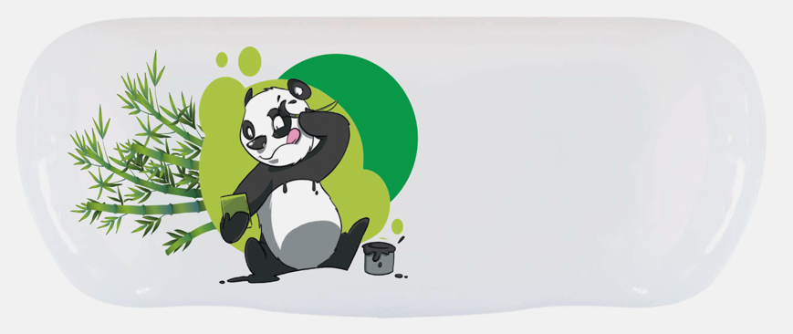 Bild von Alu-Etuis, "Cartoon Panda", 162 x 66 x 40 mm, 10 Stück