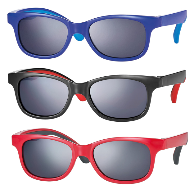 Bild von Kindersonnenbrille, zweifarbig, Gr. 46-16, in 3 Farben, Polycarbonat-Gläser grau