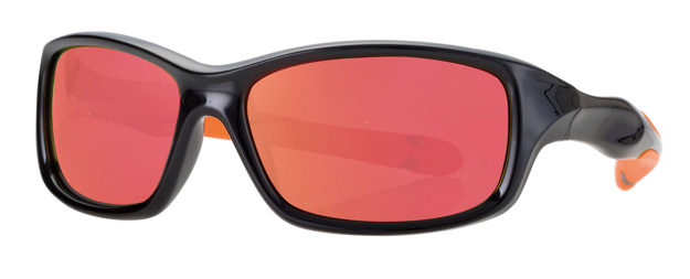 Bild von Kinder-Sonnenbrille, schwarz/orange, Gr. 50-13, Polycarbonatgläser verspiegelt