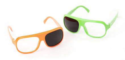 Bild von Okklusions-Brillen, medium, orange + grün, 2 Stück