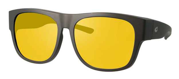 Bild von Überziehbrille schwarz matt, Grilamid, gelbe pol. Gläser, große Form, Gr. 57-16