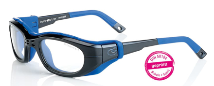 Bild von Sportschutzbrille mit abnehmbaren Bügeln und Kopfband, in 2 Farben, Gr. 55-21