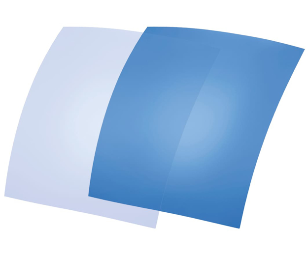 Bild von Polarisationsfolien, photochrom., 70x60 mm, hellblau/blau, 20-85 %, 6 Stück