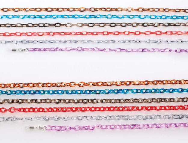 Bild von Brillenketten "Lipari", Kunststoff, 6 verschiedene Farben, 12 Stück sortiert