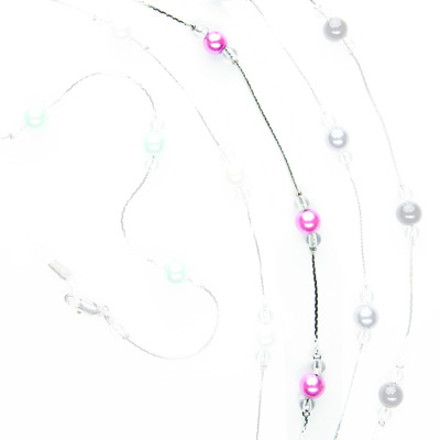 Picture of Metall-Brillenkette "Portofino", mit rosa Perlen, 1 Stück