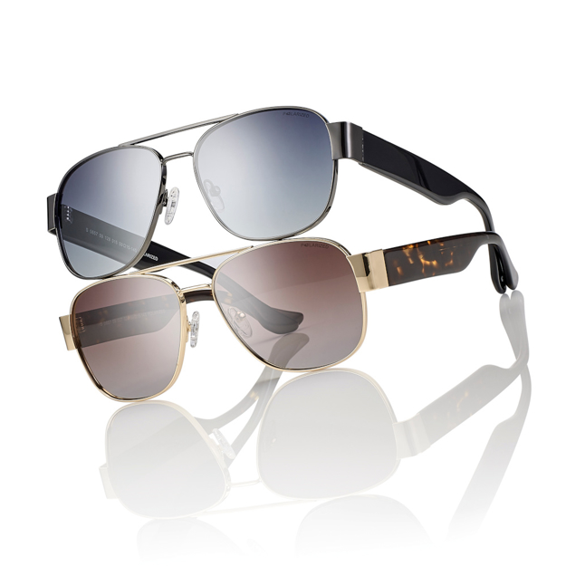 Bild von Metall-/Acetat-Sonnenbrille, Gr. 59-15, in 2 Farben, pol. Gläser, inkl. Etui