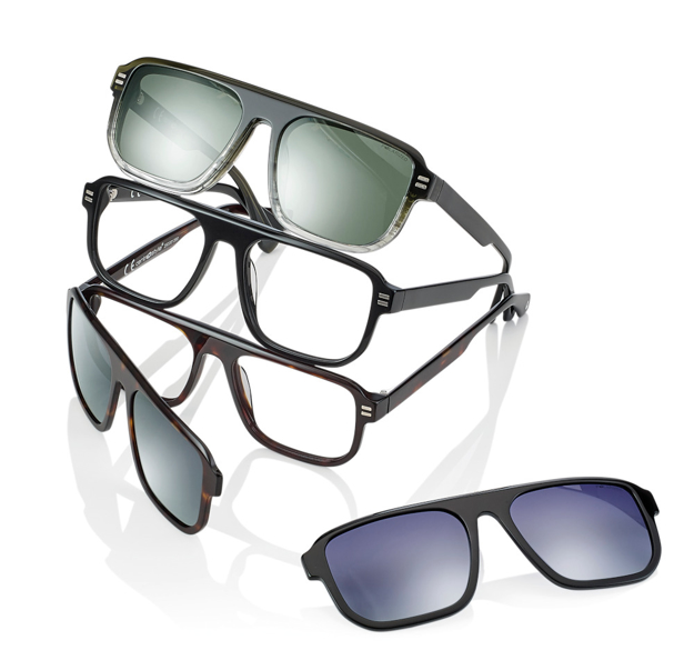 Bild von Acetat Fassung, Gr. 54-17, in 3 Farben, inkl. magnetischem Sonnenclip